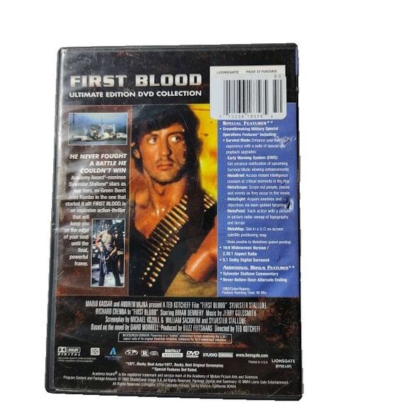 First Blood DVD 1982 Movie Action Suspense Sylvester Stallone R - Picture 2 of 3